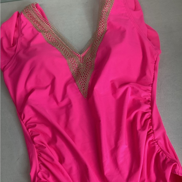 Pink V-Neck Ruffle Sleeve Top - Picture 5 of 5
